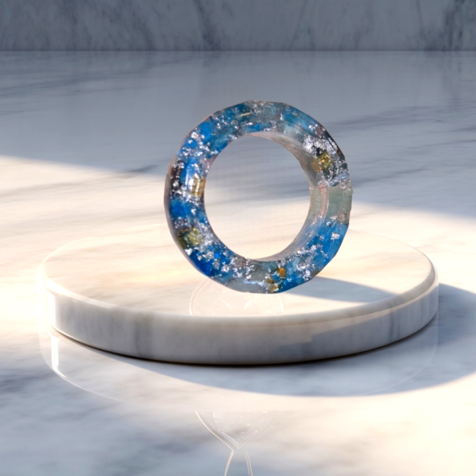 Elegant Blue Apatite Resin Ring Size 8 Inspiration Inner Vision